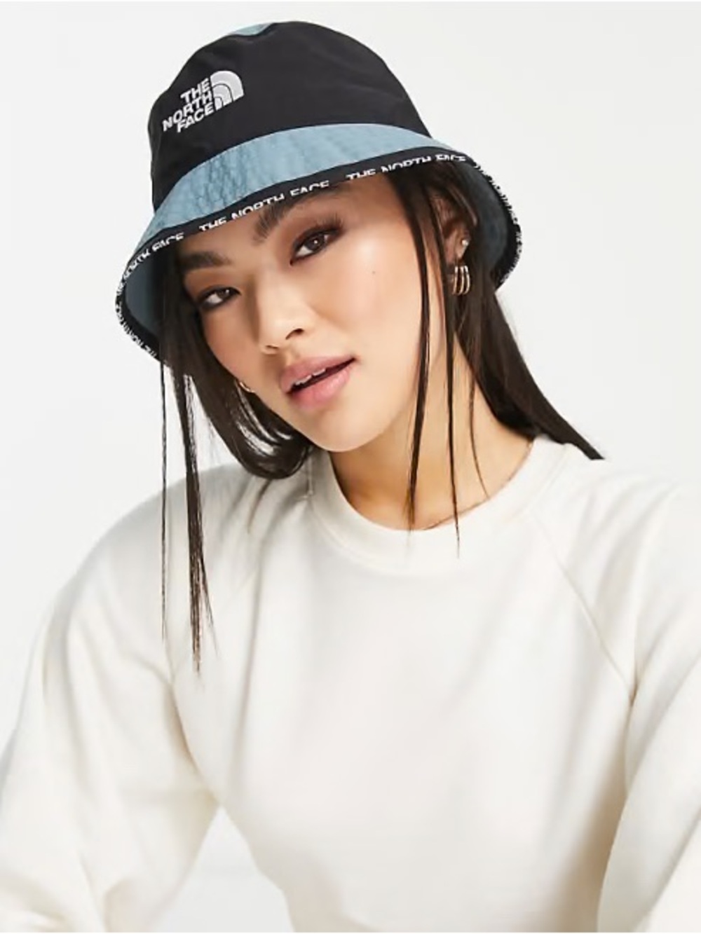 The North Face Black and Light Blue Two-Tone Bucket Hat- Unisex